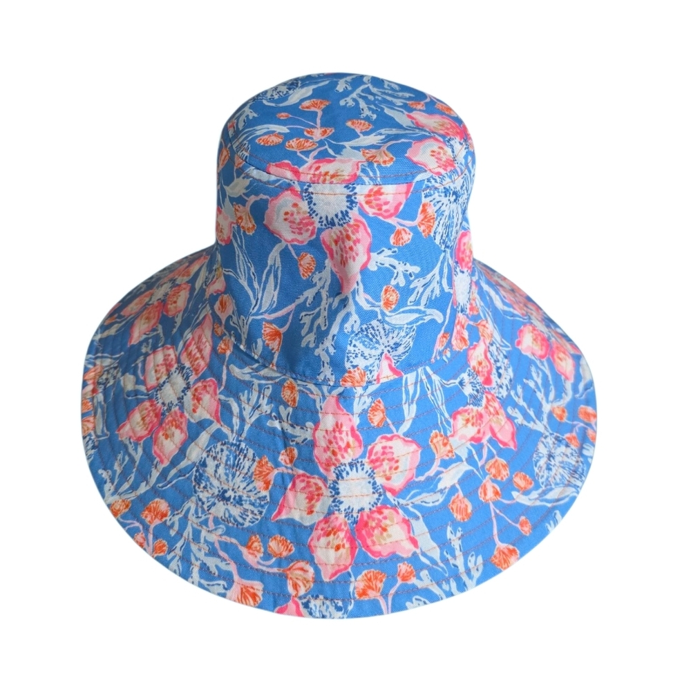 Lilly Pulitzer Reversible Canvas Sun Hat in Bahamian Rhapsody OS NWT